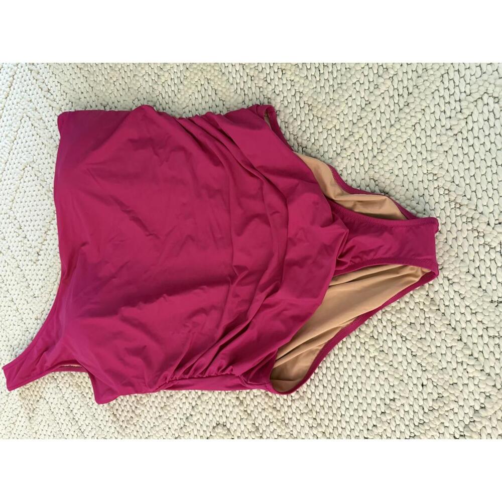 J.Crew One-Shoulder Swimsuit - Fuchsia